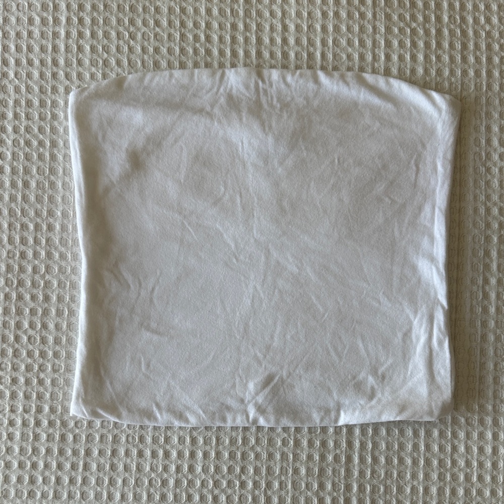 Hollister White Strapless Cotton Crop Top
